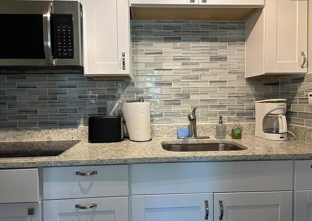 Kitchen area inside Pelican Gardens Unit 8