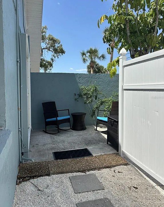 Private patio at Pelican Gardens Unit 8